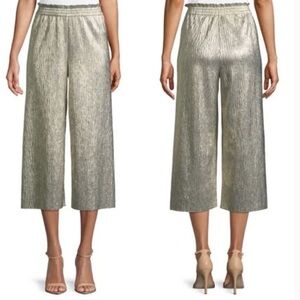 Alice + Olivia Elba Pliss Pleated Paperbag Culottes